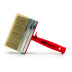 Brosse rectangulaire fibres synthétiques et semelle en plastique rouge